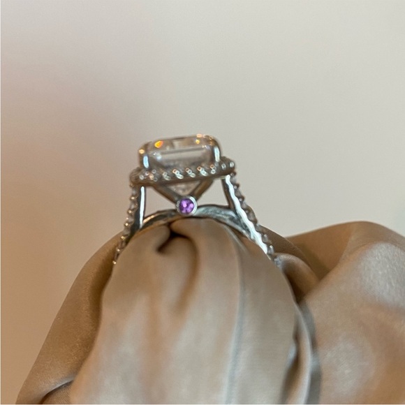 14k 5ct Radiant cut Moissanite and Diamond Ring - Picture 9 of 15